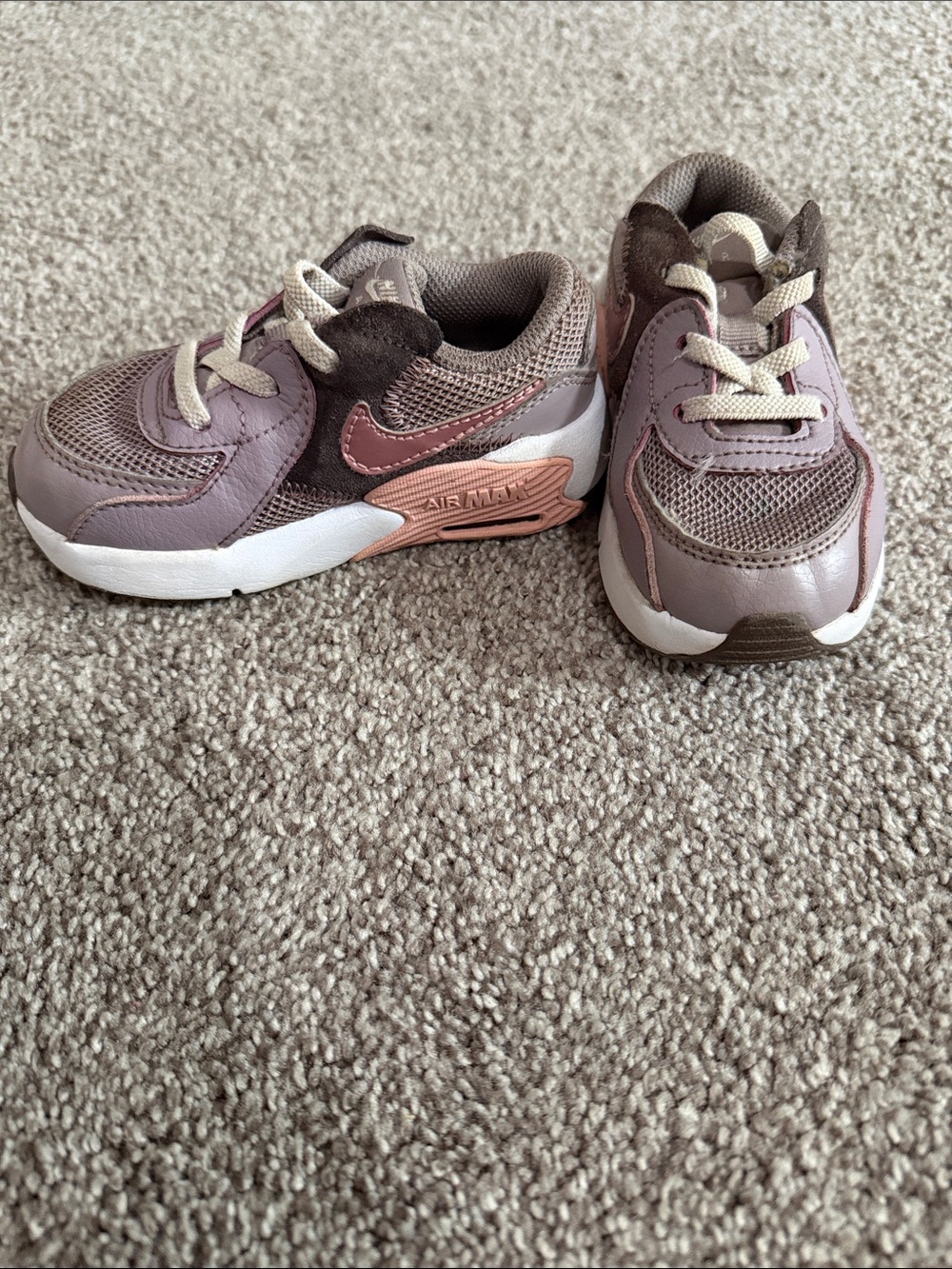 Nike Kids Lavender and Brown Air Max Style Sneakers
